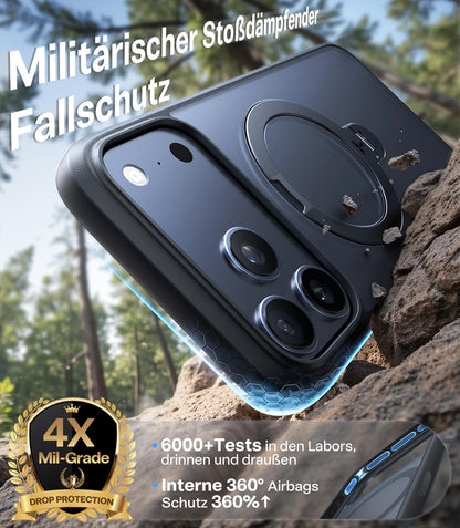 TORRAS Ostand Q3 Spin iPhone 17 Pro Hülle mit 360° Ständer, schwarz