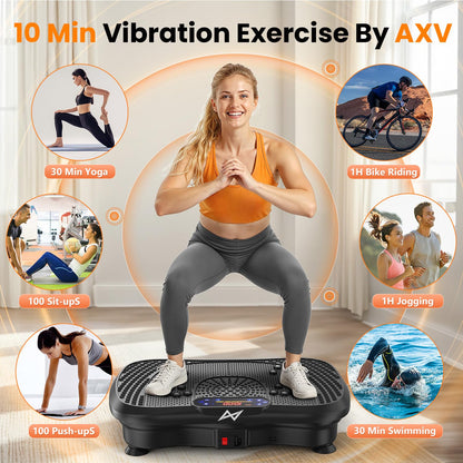 AXV Vibrationsplatte SLIM, Ganzkörpertraining, 120 Stufen, Bluetooth