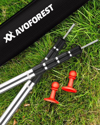 AVOFOREST TP10 Teleskop-Zeltstange Aluminium, 88–265 cm, 2er-Set