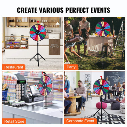 VEVOR Glücksrad Spiel für Lotterie - 46 cm Acryl mit Stativ