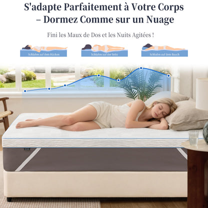 Solviente Matratzentopper 160x200 cm H3, Memory Foam & Kaltschaum