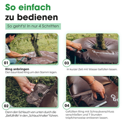 baumbad Bewässerungsring 55 Liter 5er-Set, UV-beständiges PVC, Grün