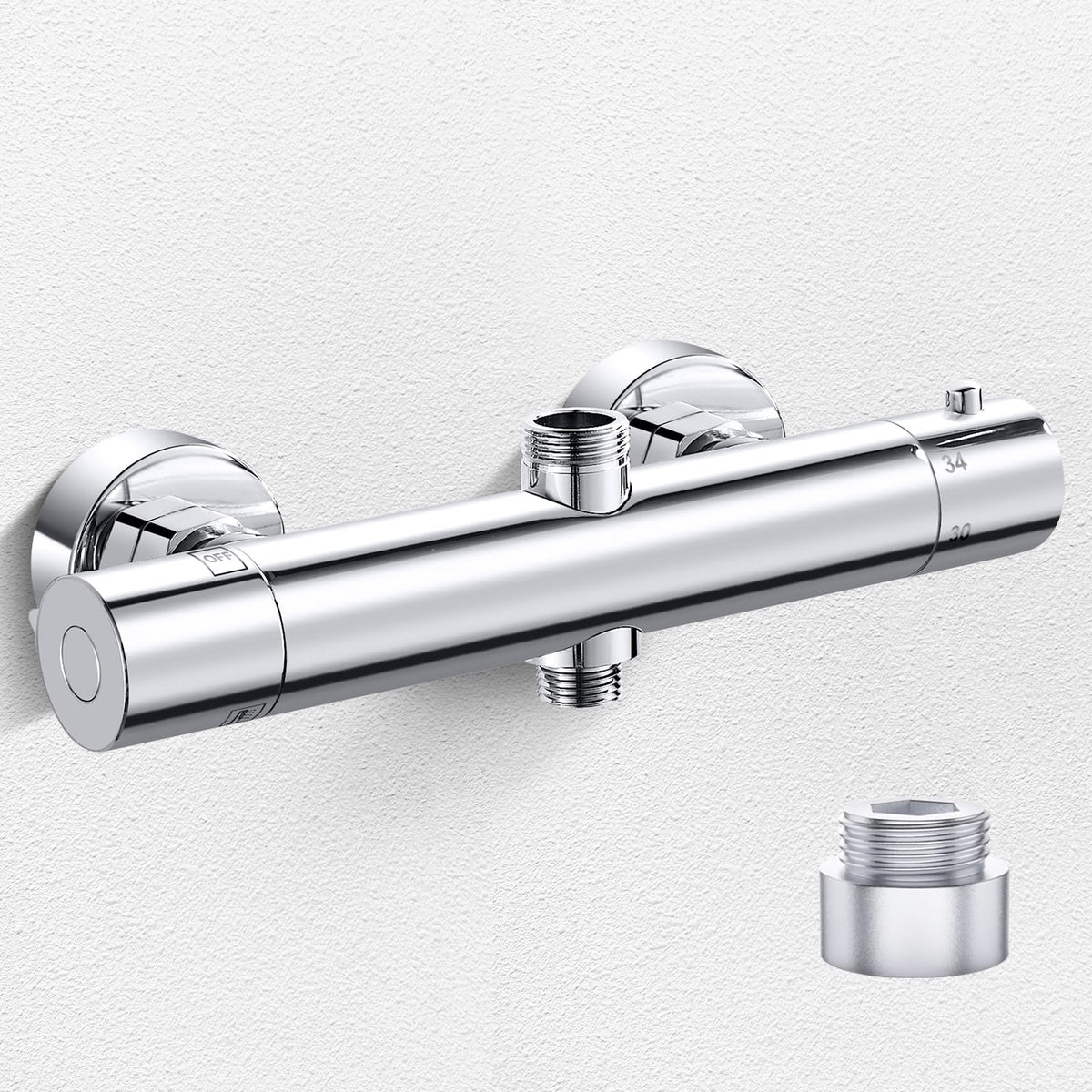 Duschthermostat Aufputz 2 Wege - Messing, 38°C Sicherheitstaste. Regelt Temperatur und 2 Brausewege, 38°C Sicherheit.