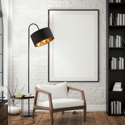 B.K.Licht Stehlampe Vintage Industrial schwenkbar – Schwarz-Gold