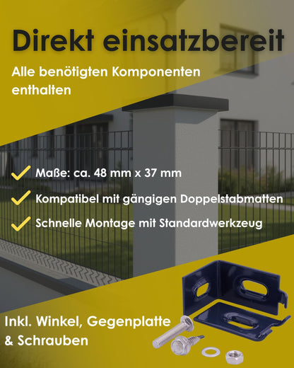 Zaundirekt Wandanschlusswinkel für Doppelstabmatten, 10 Stück
