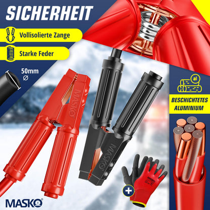 MASKO Starthilfekabel Überbrückungskabel 6 m 50 mm² 3000 A 12/24 V