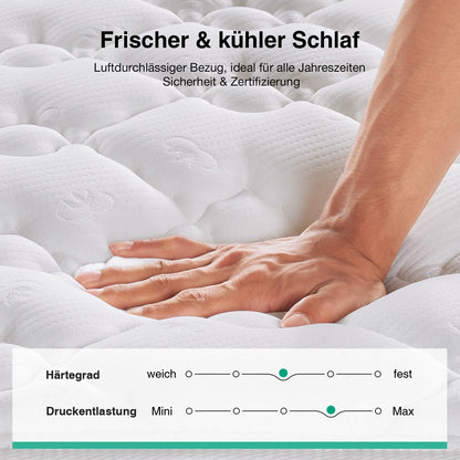 Novilla 7-Zonen Taschenfederkernmatratze 140x200 cm H3 Höhe 20 cm