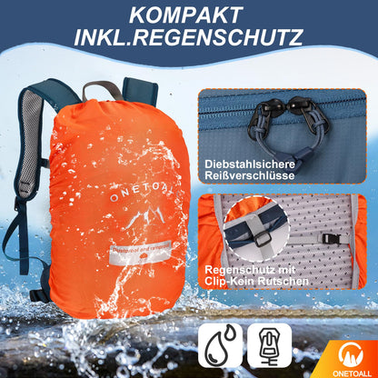 ONETOALL Wanderrucksack 20L diebstahlsicher, leichter Tagesrucksack