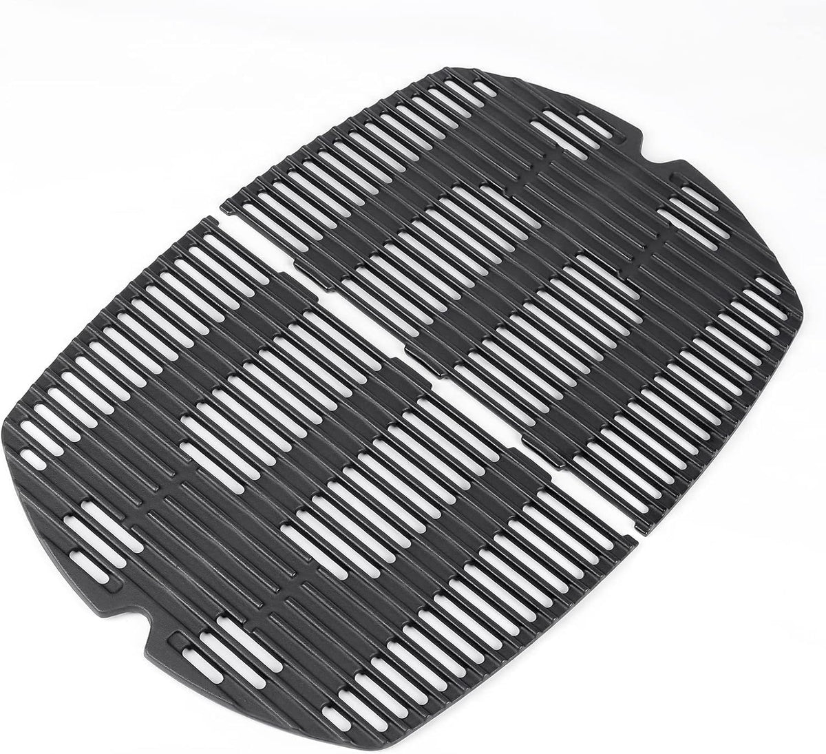 GFTIME 7646 Grillrost aus Gusseisen für Weber Q300/Q3000, 2 Stück, schwarze rechteckige Gussroste
