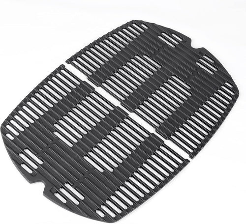 GFTIME 7646 Grillrost aus Gusseisen für Weber Q300/Q3000, 2 Stück, schwarze rechteckige Gussroste
