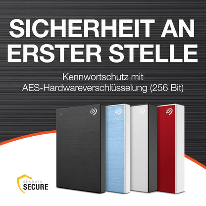 Seagate One Touch 2TB Externe Festplatte – Space Gray mit Verschlüsselung