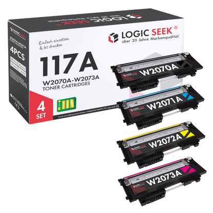 Logic-Seek 117A Toner 4er Pack kompatibel für HP Color Laser Serie, Kartuschen in Schwarz, Cyan, Gelb und Magenta