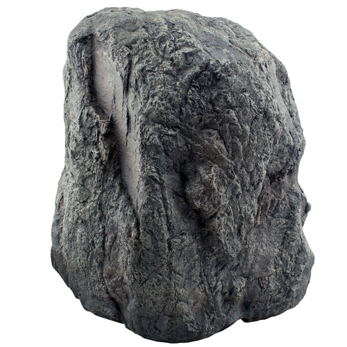 Abdeckfelsen Kunststein Trafostein – 30x30x40 cm Gartenabdeckung: Grau-brauner, unregelmäßiger Kunstfelsen. Tarnt Technik/Trafos im Garten.