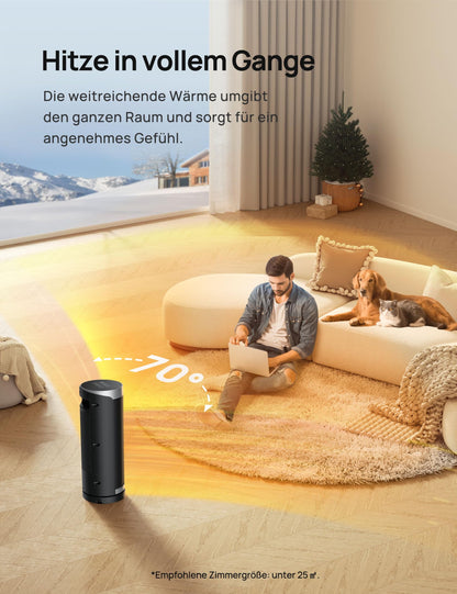 Dreo Heizlüfter Solaris Slim H3 PTC Keramik mit Fernbedienung