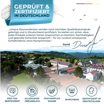 Glückstoff® Feder- & Daunendecke 155x220cm Ganzjahres-Duvet