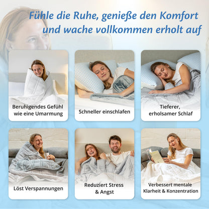 Ella Gewichtsdecke 150x200 cm 7 kg Therapiedecke aus Baumwolle Grau