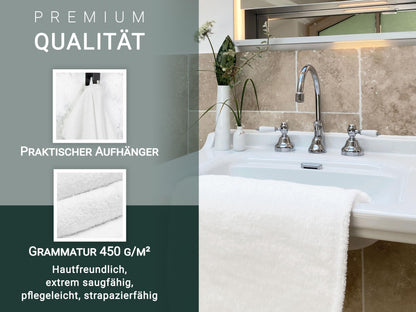 ZOLLNER Handtücher 10er Set, 50x100 cm, Baumwolle, weiss, 450 g/m²