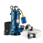Wiltec Schmutzwasserpumpe 1500W Schwimmerschalter mit 20m Schlauch. Robuste Tauchpumpe. Zur Entwässerung von Kellern und Teichen.