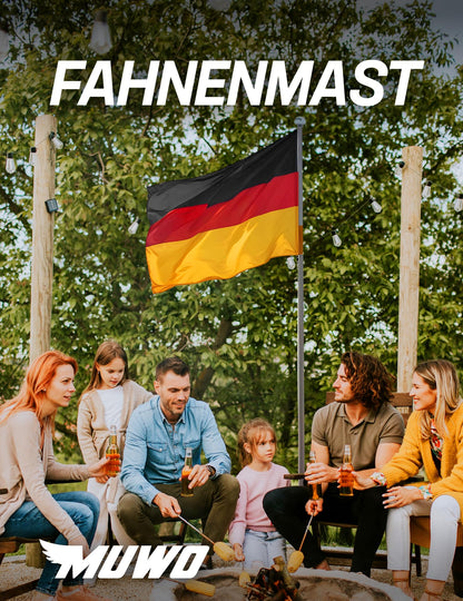 MUWO Glory Teleskop-Fahnenmast, Aluminium, höhenverstellbar bis 6,1 m