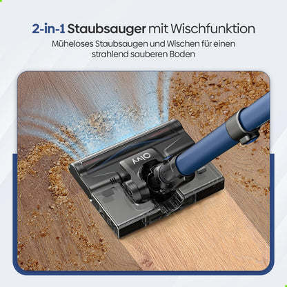 Olvy Akku-Staubsauger mit Wischfunktion, 350 W, 35 kPa, HEPA-Filter