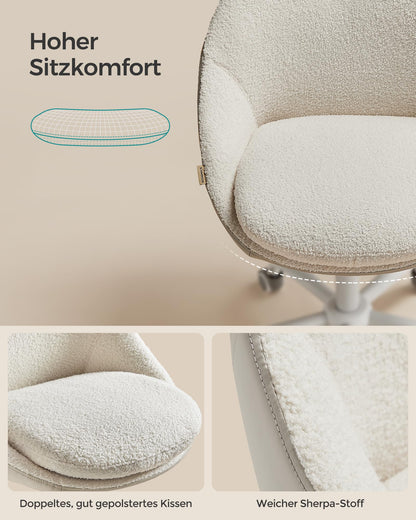 SONGMICS OBG020W01 Homeoffice Stuhl Sherpa – Cappuccinobeige