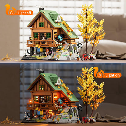 FUNWHOLE Mountain Cabin Klemmbaustein-Set – 2255 Teile LED