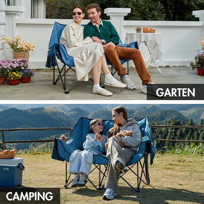 Portal Doppel Klappstuhl Faltsofa – 2 Personen Campingstuhl