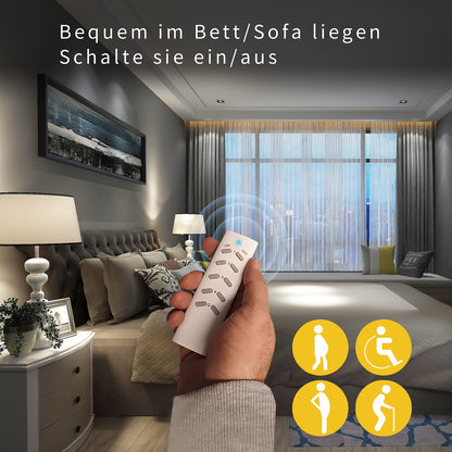 SEC 24 Funksteckdosen-Set, 6 Steckdosen mit 2 Fernbedienungen, 3680 W