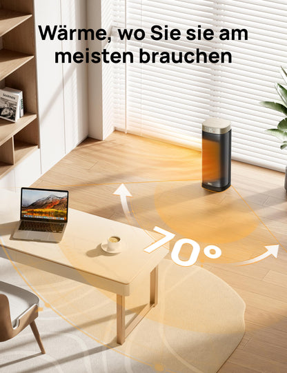 DREO Heizlüfter Solaris Slim H2, 2000W Keramik, Thermostat, Gold