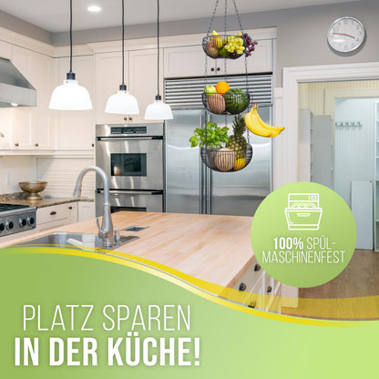 BS Obstkorb hängend – Hängekorb für Obst und Gemüse, schwarz
