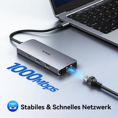 MOKiN USB-C Docking Station Dual Monitor 8-in-1, 2x HDMI, DisplayPort