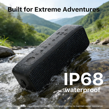 JUOVI J6311 Bluetooth Lautsprecher 20W, IP68 wasserdicht, 24h Akku