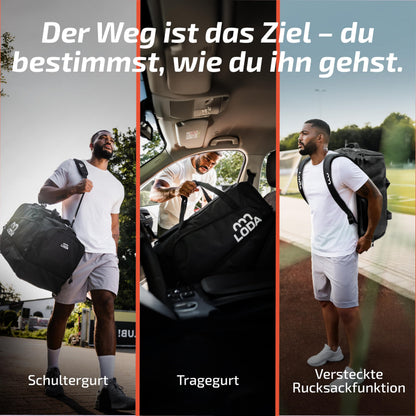 LODA compact Multifunktions-Sporttasche Rucksack 48 Liter