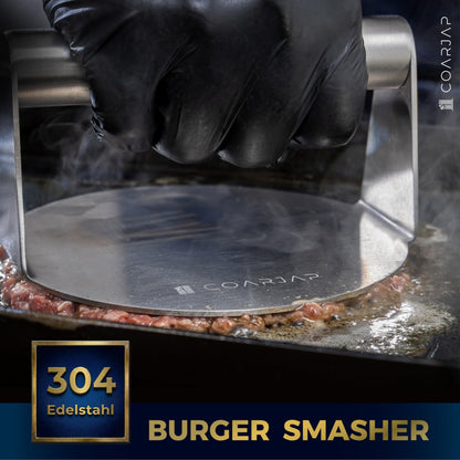 COARJAP Smash Burger Set 7-teilig, Edelstahl 304 mit Burgerpresse