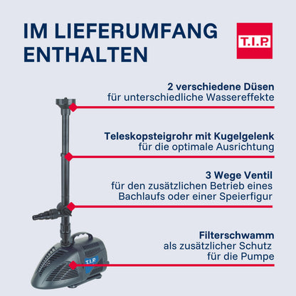 T.I.P. Wasserspielpumpe WPS 1000 R Teichpumpe 1.000 l/h