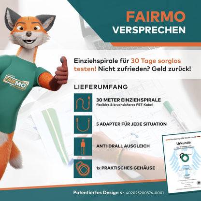 FAIRMO Einziehspirale 30 m, 4 mm PET Zugdraht für Leerrohre