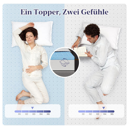BedStory Gelschaum Matratzentopper 10cm - 180x200cm H3/H4