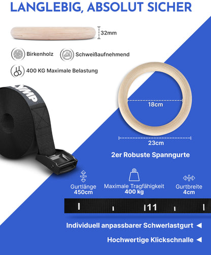 NEOLYMP Turnringe Birkenholz – Gymnastikringe für Indoor & Outdoor
