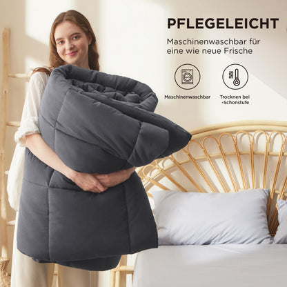 BEDSURE Bettdecke 135x200 cm, Ganzjahresdecke für Allergiker, Grau