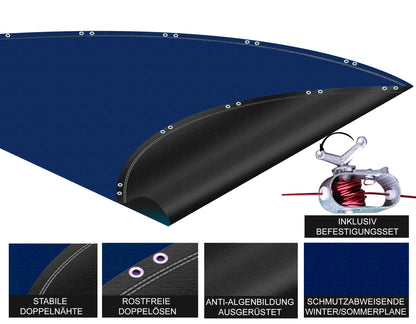 QUICK STAR Poolabdeckung Rund Ø 560 cm - Blau Solar Sommer Winter
