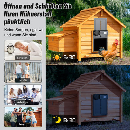 CHAMUTY Automatische Hühnerklappe Aluminium mit Timer und Display