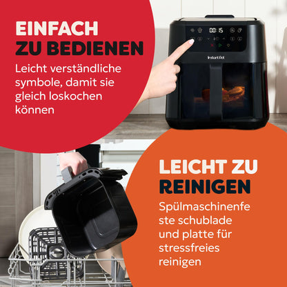 Instant Pot Vortex Compact Heissluftfritteuse 5 l Schwarz
