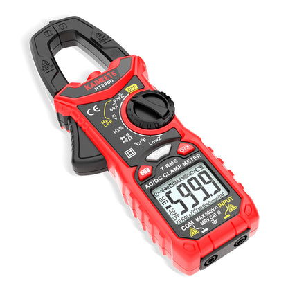 KAIWEETS HT206D Zangenmultimeter True-RMS AC/DC Strommessgerät: Schwarz-orangefarbene Zange. Misst Strom, Spannung & Widerstand präzise.