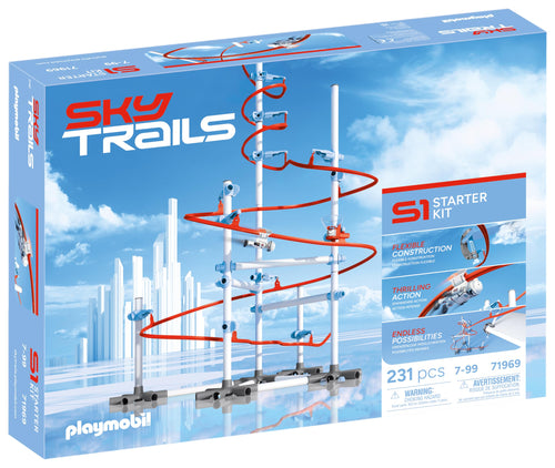 Sky Trails Starter Kit Konstruktionsspielzeug für Abenteuer - Modell 71969, bunte Kunststoffteile zum Bau modularer Flugbahnen.