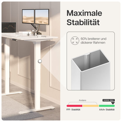 Desktronic Höhenverstellbarer Schreibtisch Gestell – Elektrisch Dual-Motor