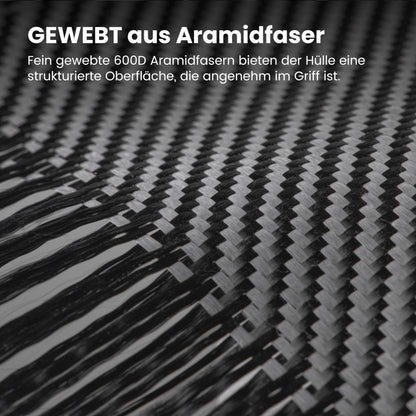 pitaka Ultradünne Aramidfaser Handyhülle iPhone 16 Pro - Schwarz/Grau