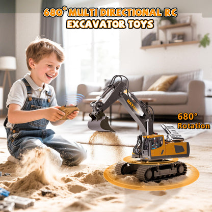 maysida RC Bagger mit Metallschaufel, Licht und Sound, 2,4 GHz