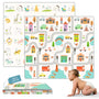 HuBorns Krabbelmatte Baby faltbar, 200x180 cm, wendbar, Stadt XL – gepolsterte Spielmatte zum Krabbeln