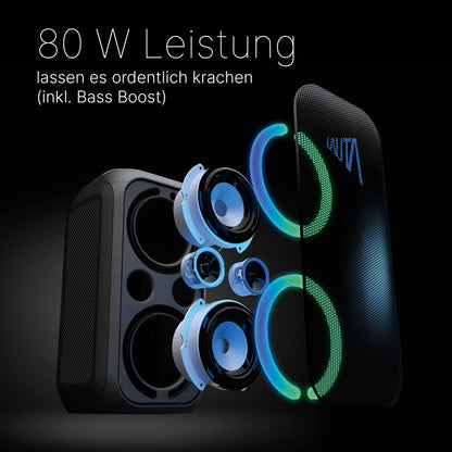 TechniSat LAUTA WUMMSBOX Bluetooth Partybox mit LED-Lichtshow