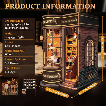 LUMYCE Book Nook Kit SQ-51: DIY-Holzpuzzle Miniaturhaus mit LED